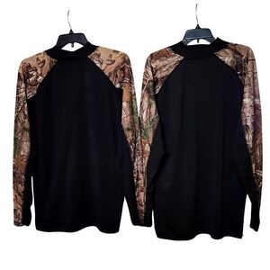 2 BUSHMASTER LONG SLEEVE CAMO HUNTING SHIRTS MOCK NECK FLEECE‎ LINED MENS XL